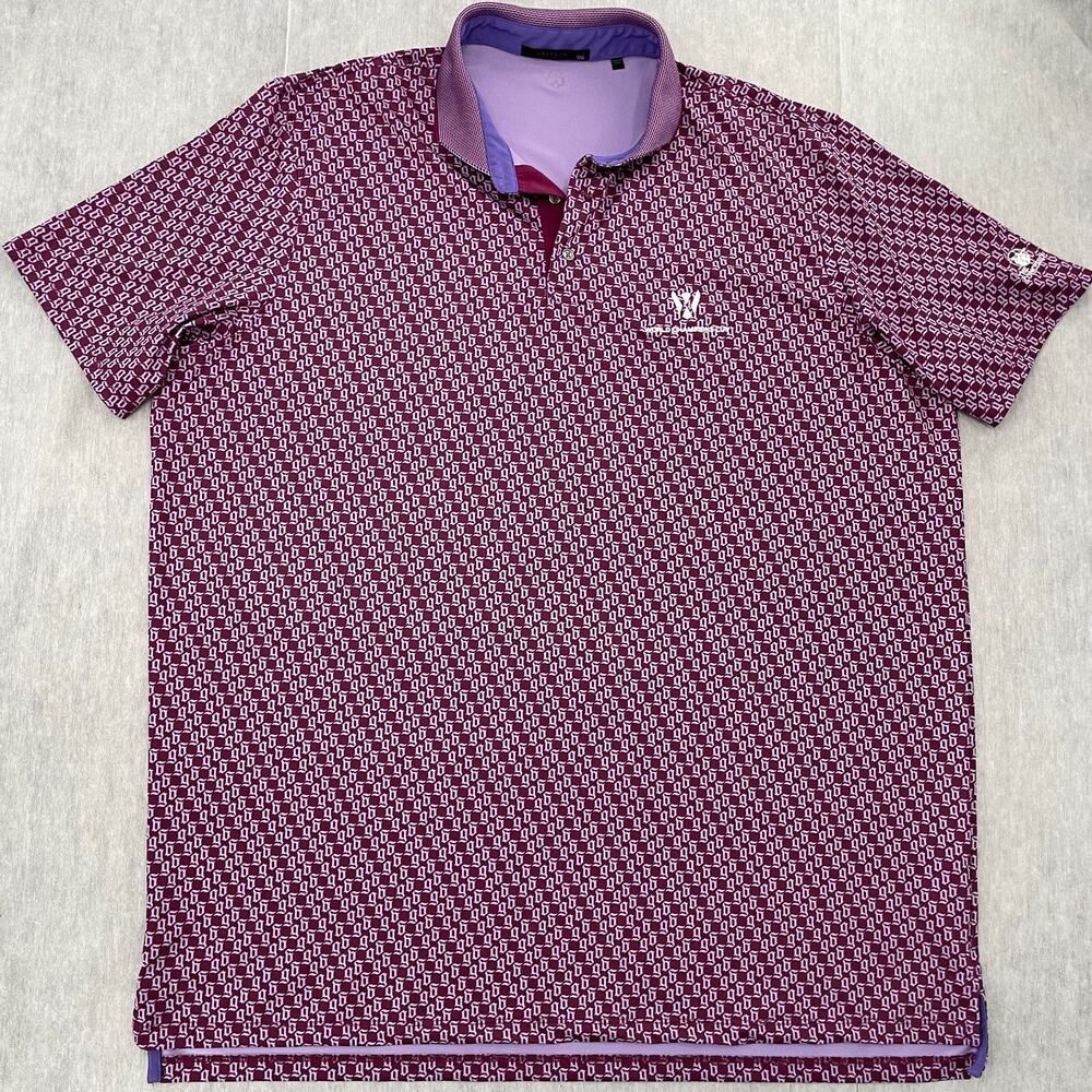 Greyson Shirt Adult 2XL Purple Polo All Over Print The Concession Golf Mens XXL